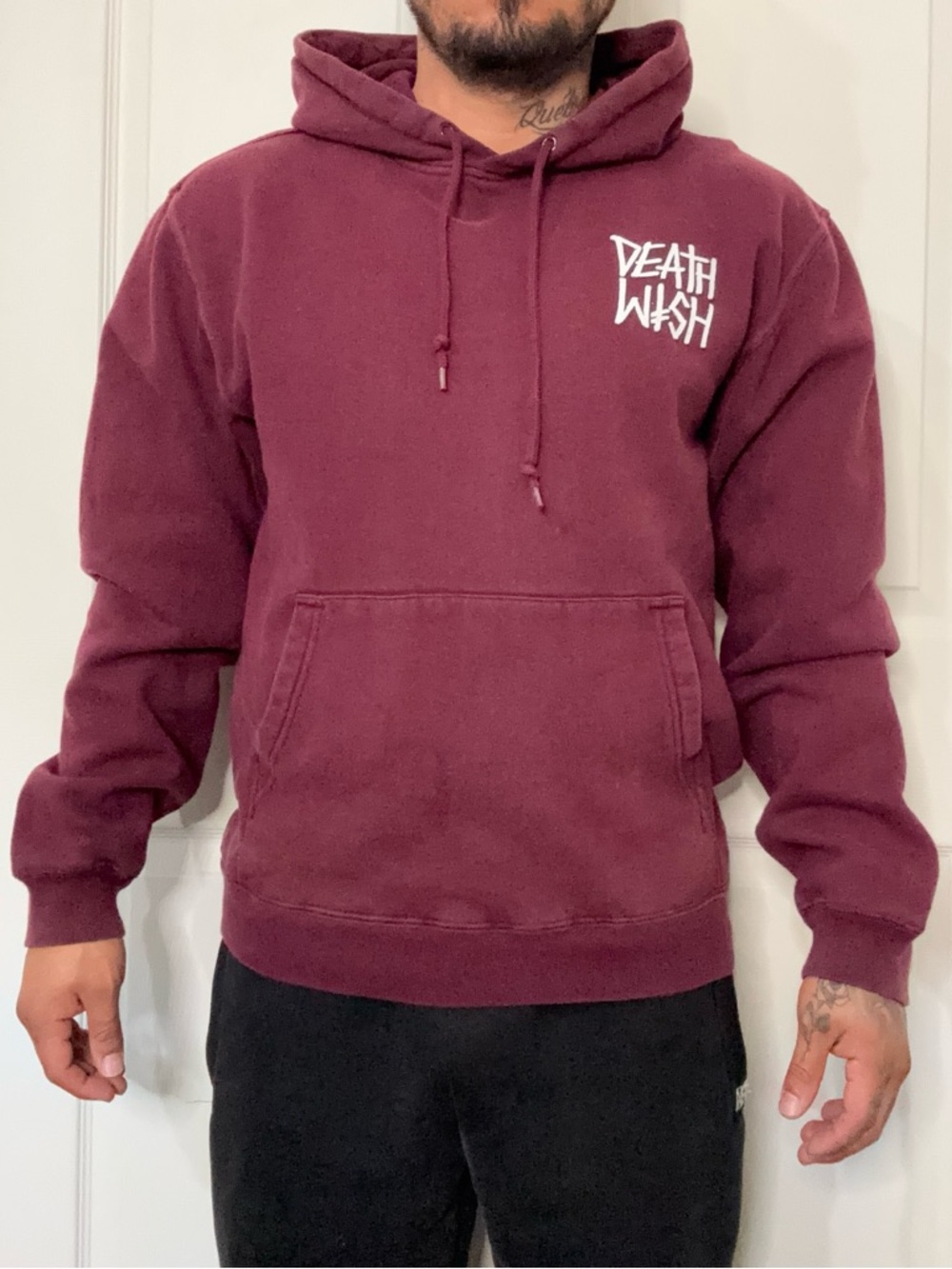 Men's Burgundy Crewneck Hoodie